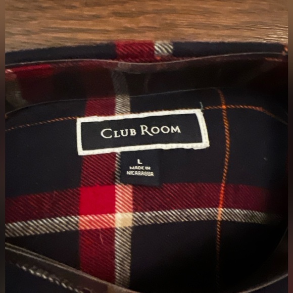 NWT Club Room Plaid Long Sleeve Flannel Blue & Red Size Large - Picture 6 of 10